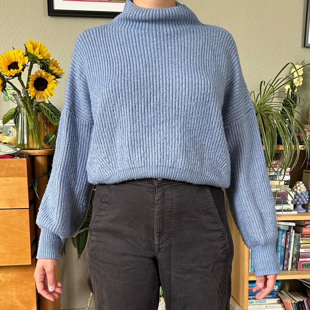 Rachel Zoe Soft Blue Ribbed Sweater